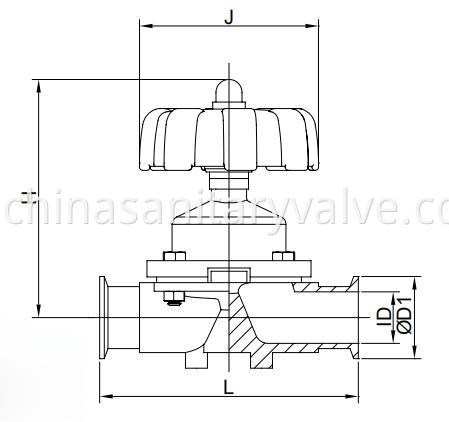 Hygienic clamp diaphragm valves manual operatio